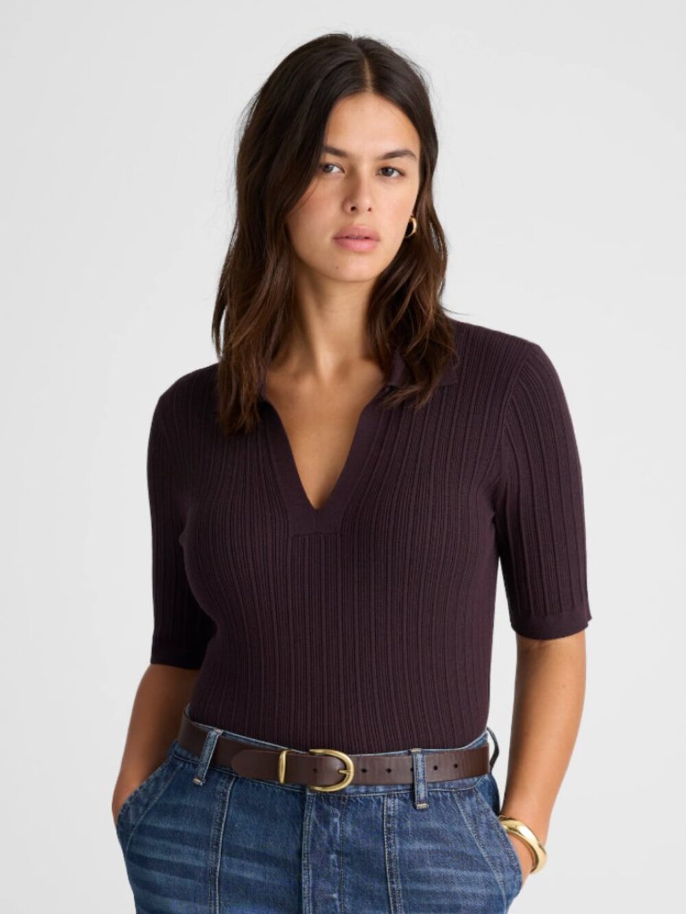 Madewell Signature Knit Johnny-Collar Sweater *NWT*